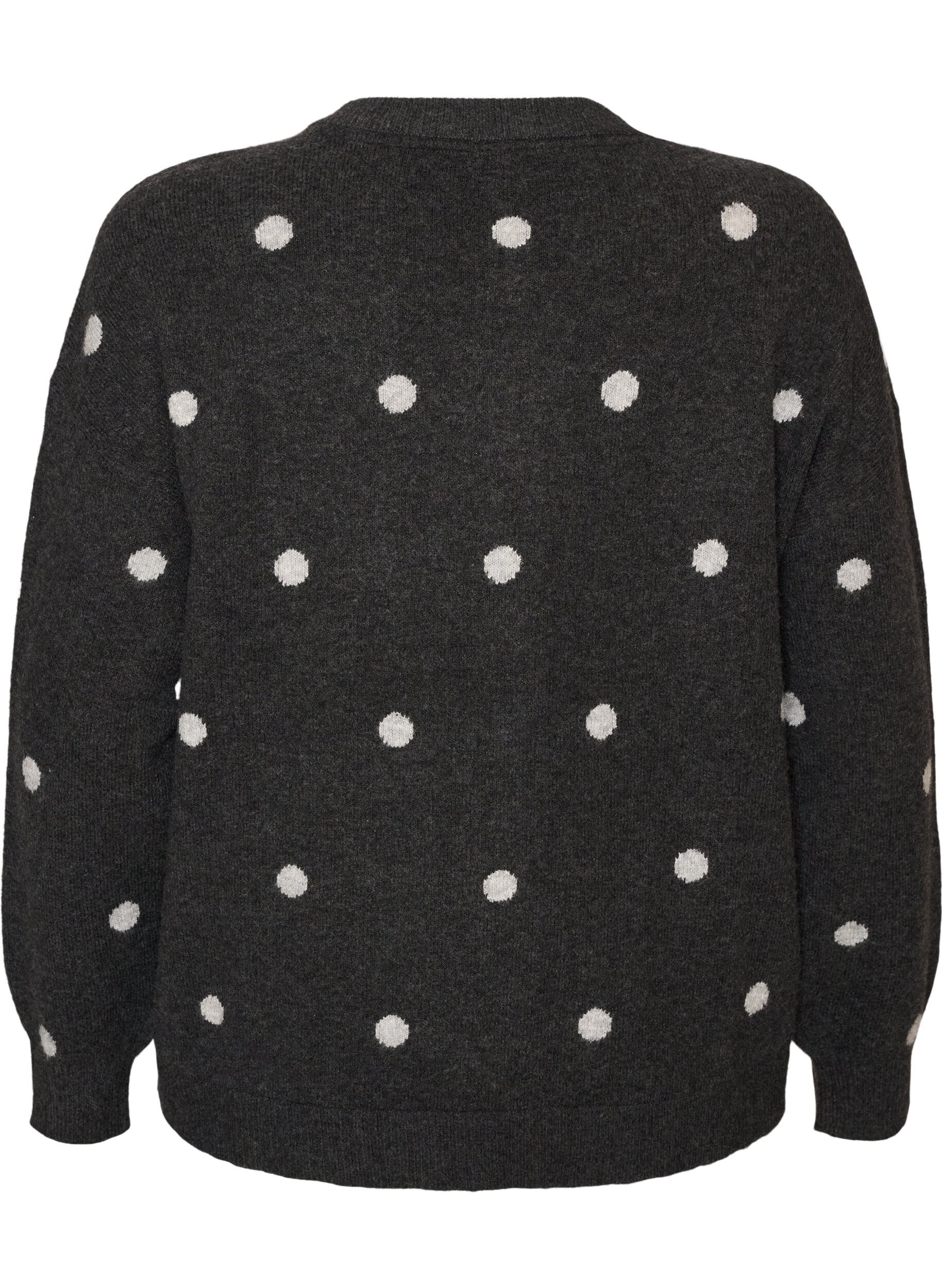 ZizzifashionCardigan with a dotted pattern, Grey, Packshot image number 1