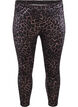 Velour leggings with leopard pattern, Brown, Packshot image number 0