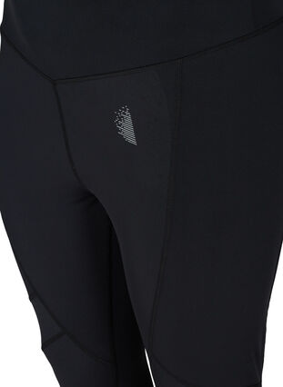 Cropped reflective gym leggings, Black, Packshot image number 2