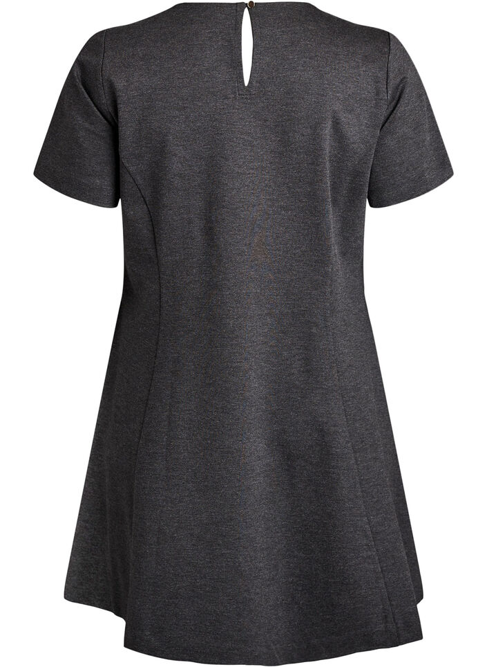 Short A-line jersey dress, Dark Grey, Packshot image number 1