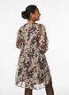 Short A-line dress with floral print, Black, Model image number 2