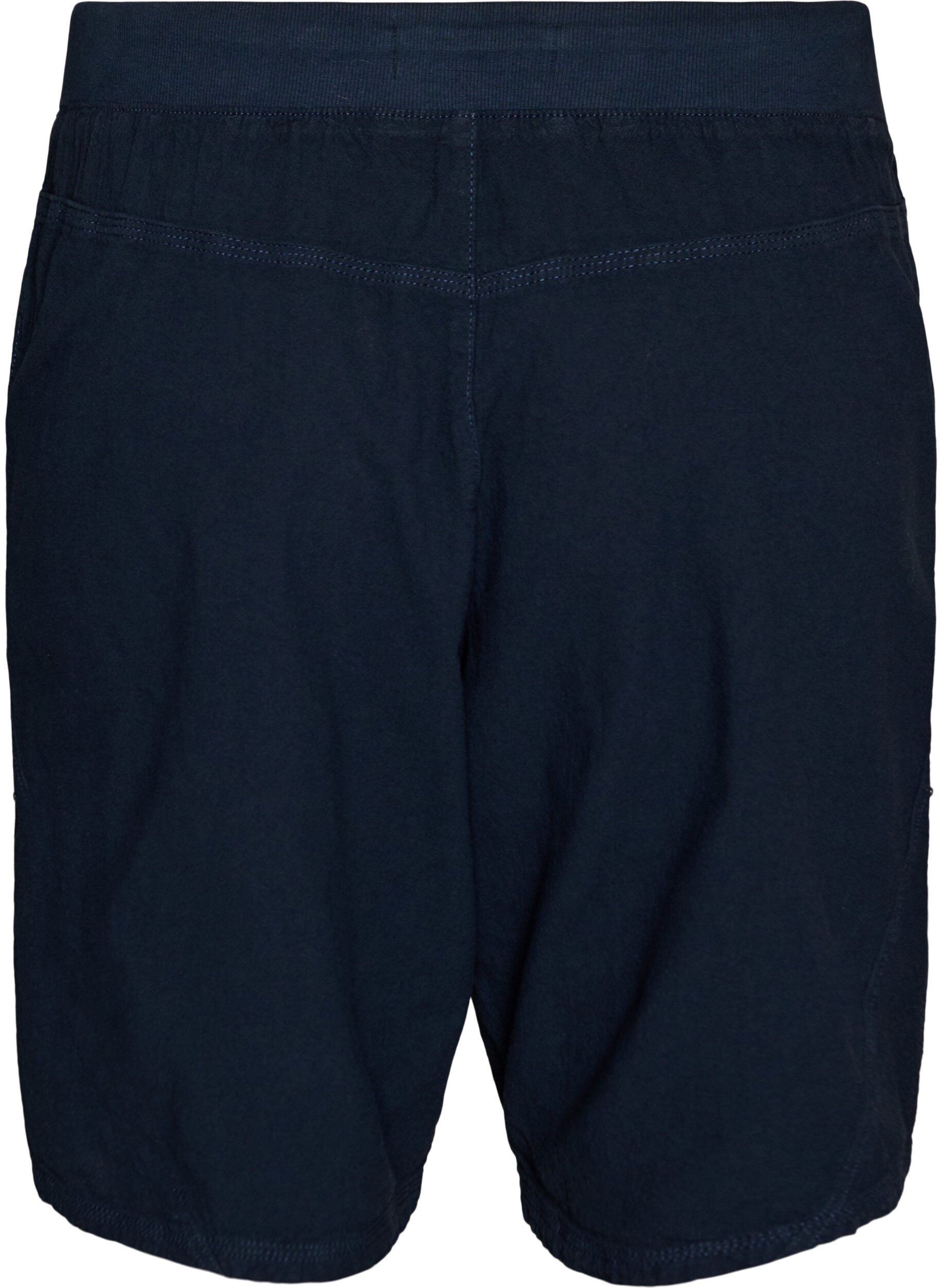 Zizzifashion Loose cotton shorts with pockets, Blue, Packshot image number 1