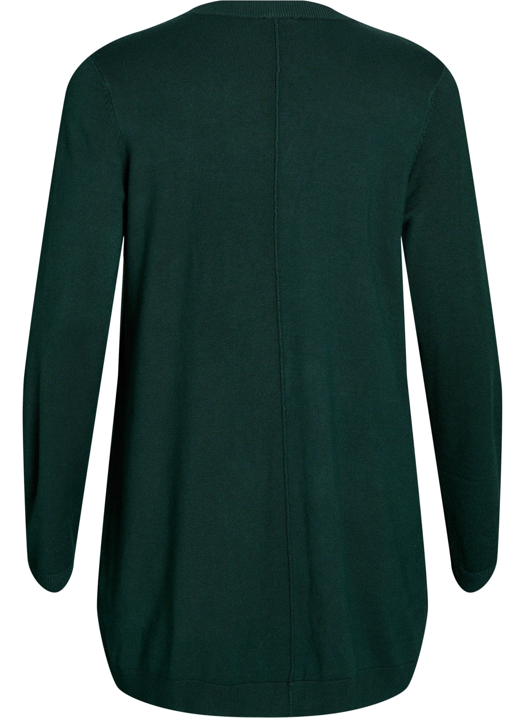 Zizzifashion Long knitted cardigan in a viscose blend, Green, Packshot image number 1