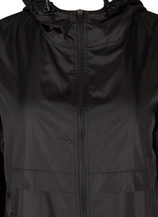 Sports jacket with zip and hood, Black, Packshot image number 2