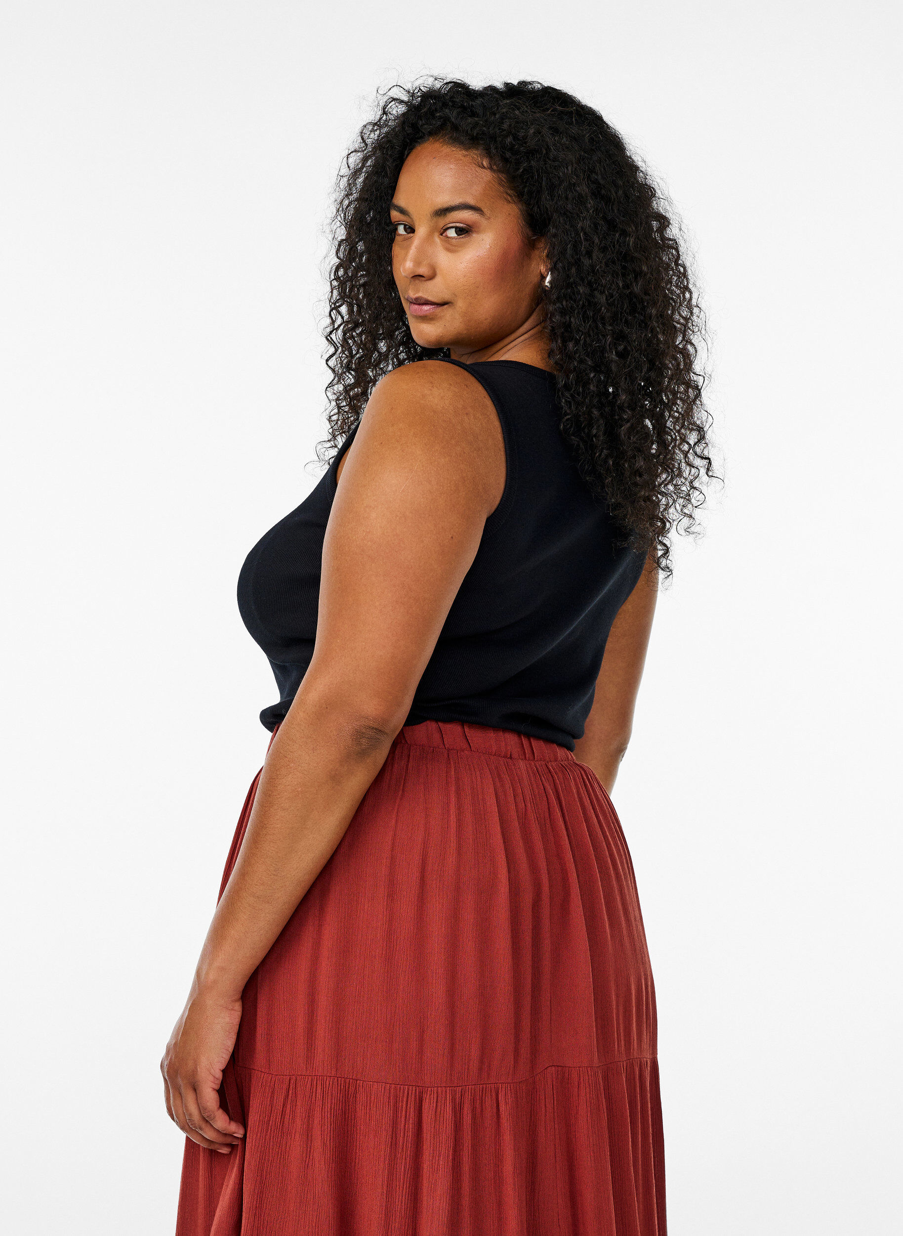 Zizzifashion Fitted top with motif, Black, Model image number 2