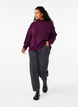 Knitted wool blouse with high neck, Potent Purple Mel., Model image number 2