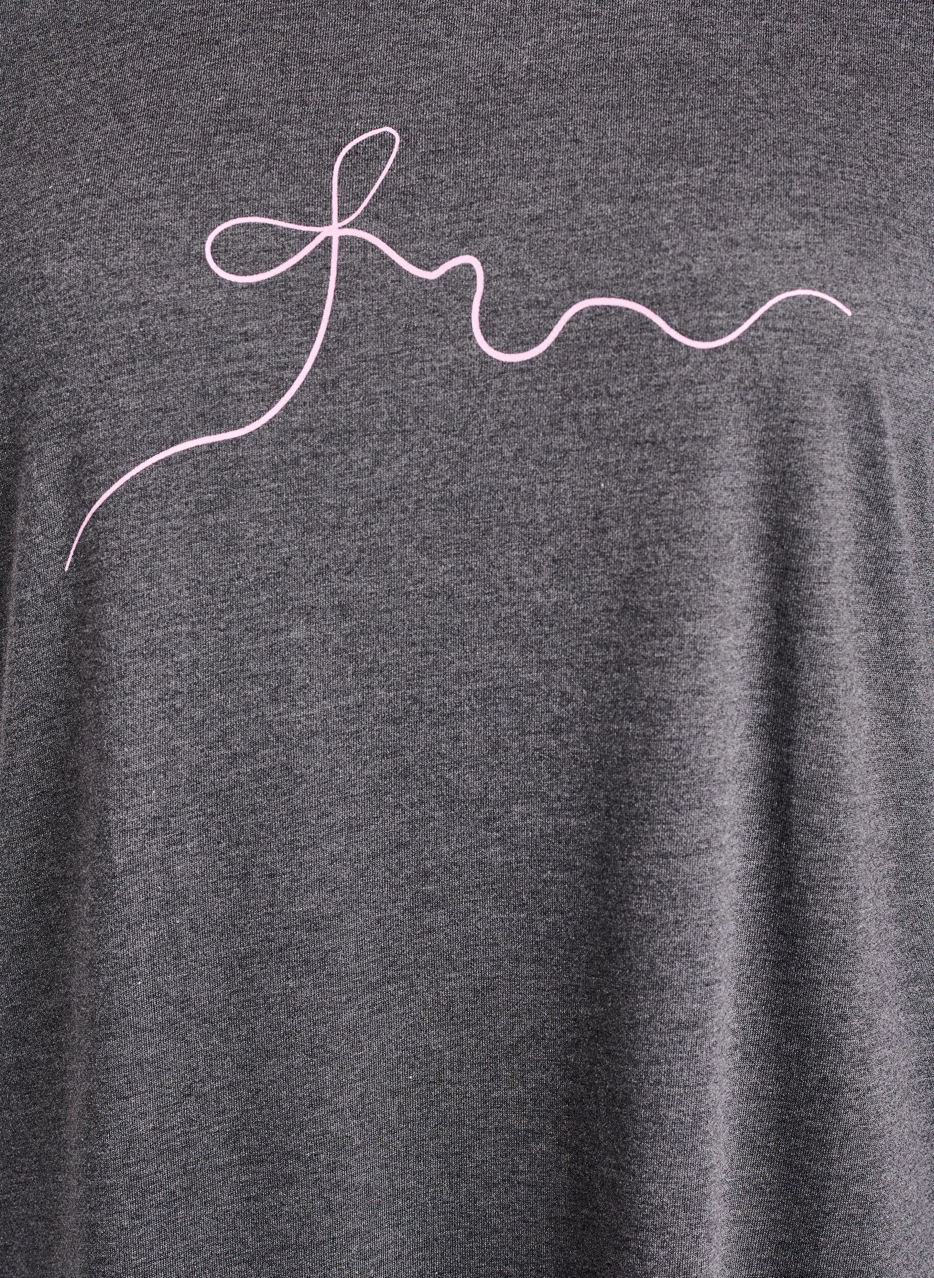 Zizzifashion Short sleeve nightgown with text print, Black, Packshot image number 2