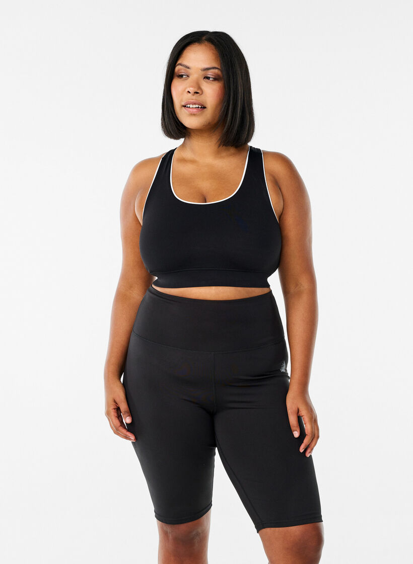 Long tight training shorts, Black, Model