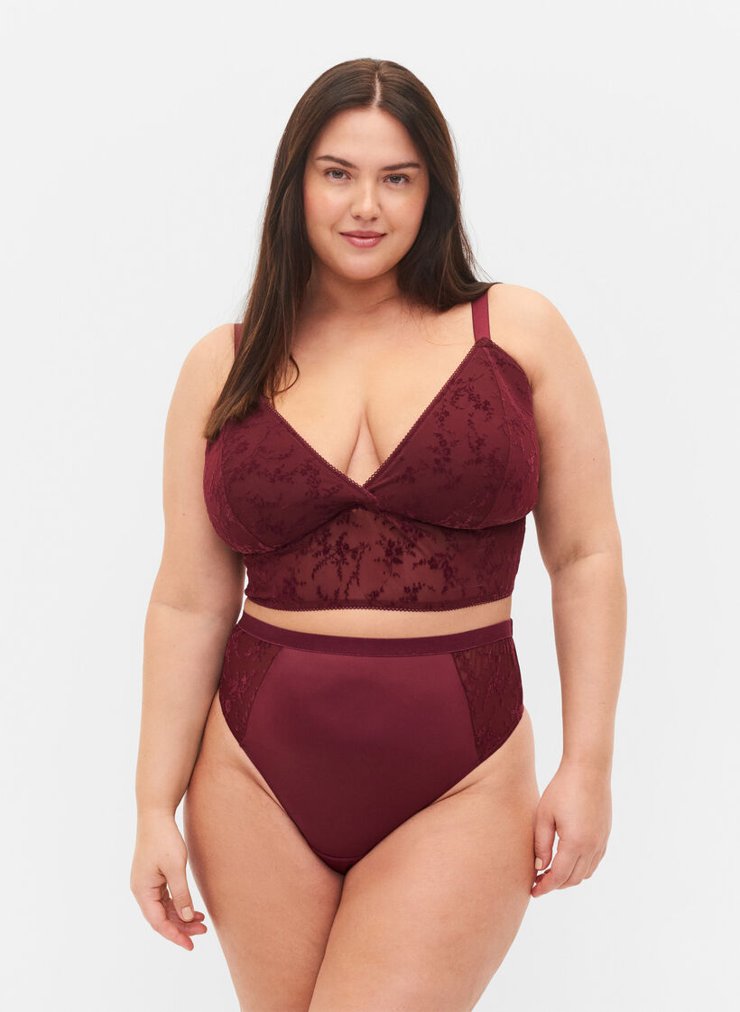 Thong with regular waist, Bordeaux Ass, Model image number 0