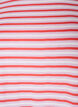 Long oversized striped T-shirt in organic cotton, Purple, Packshot image number 2