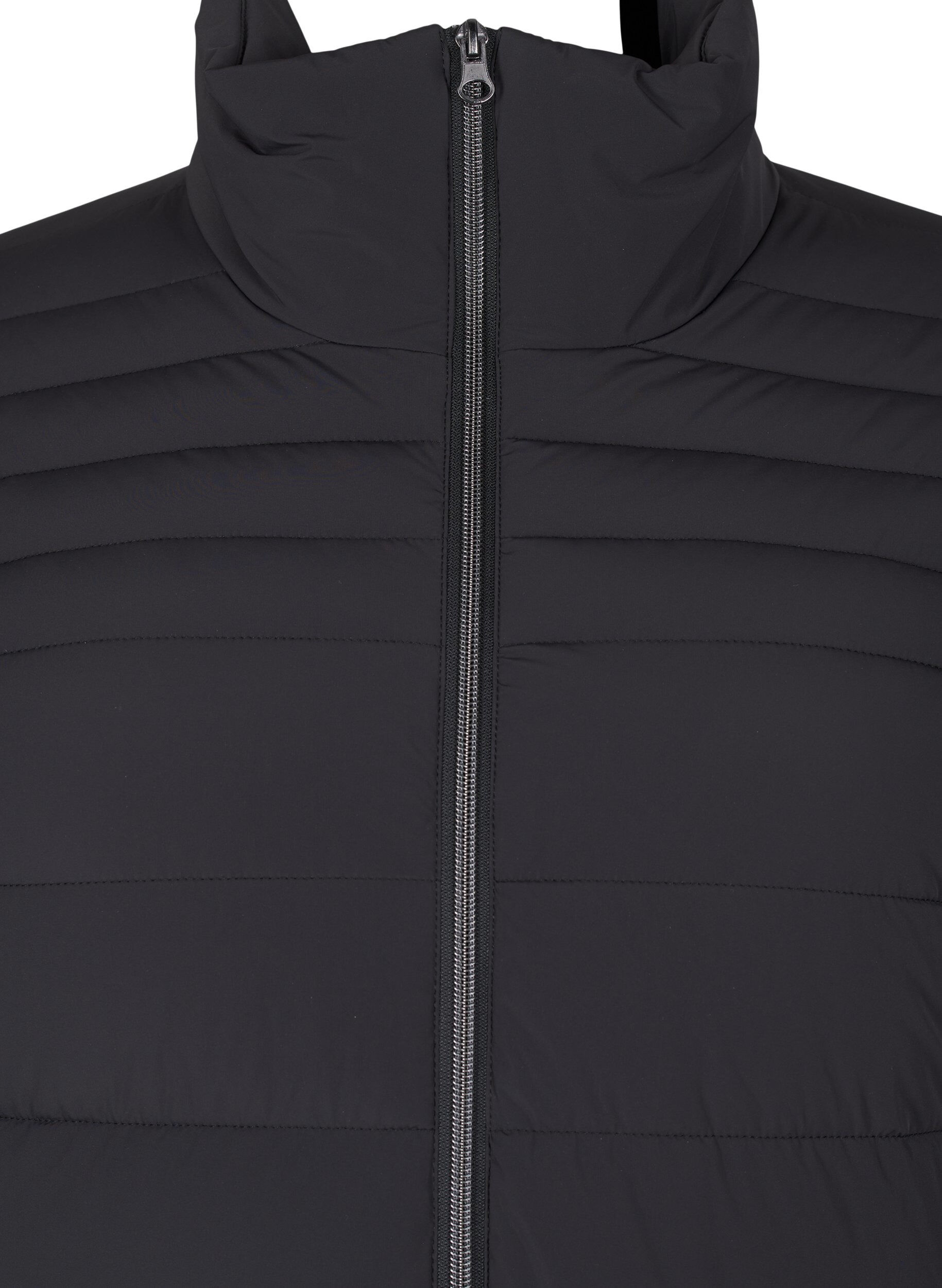 Zizzifashion Short puffer jacket with pockets, Black, Packshot image number 2