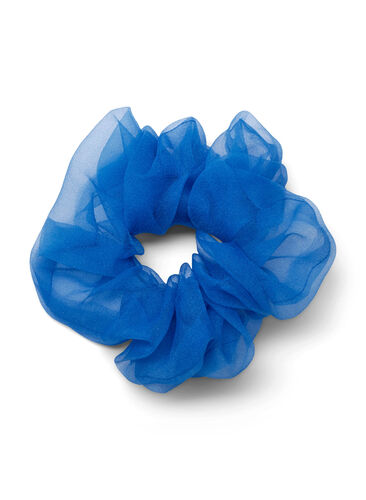 Scrunchie with floral print, Victoria Blue, Packshot image number 0