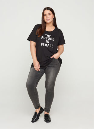 T-shirt with print, Black FUTURE , Model image number 2