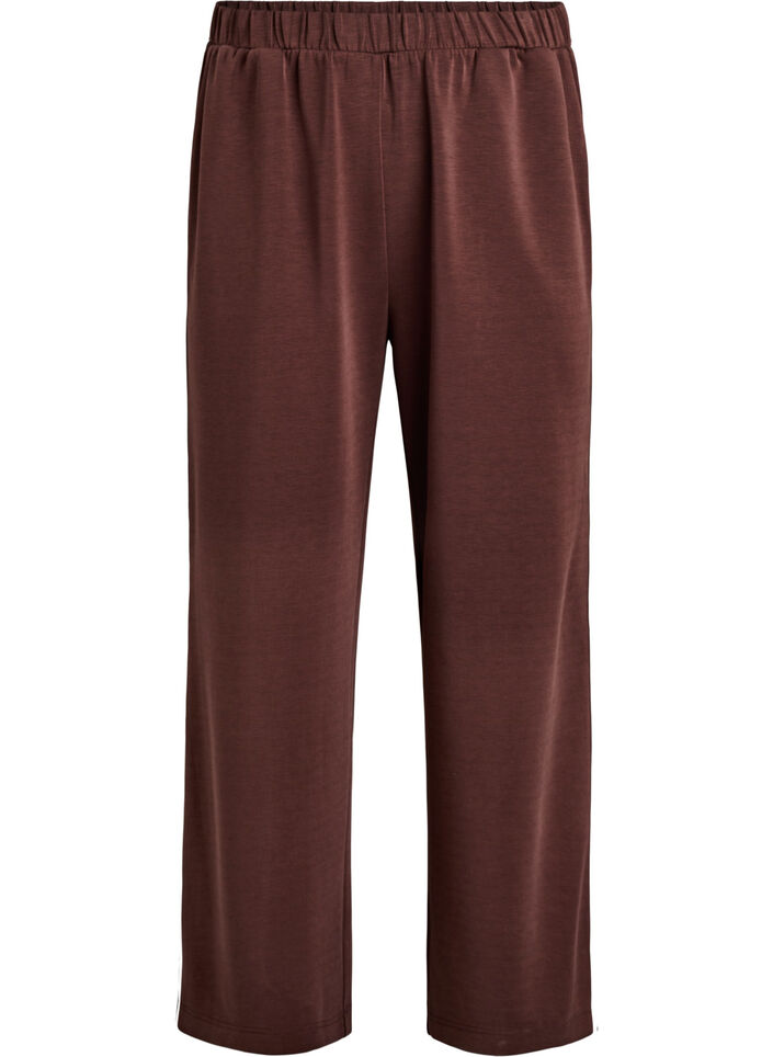 Loose training trousers with a high waist and stripe detail, Brown, Packshot