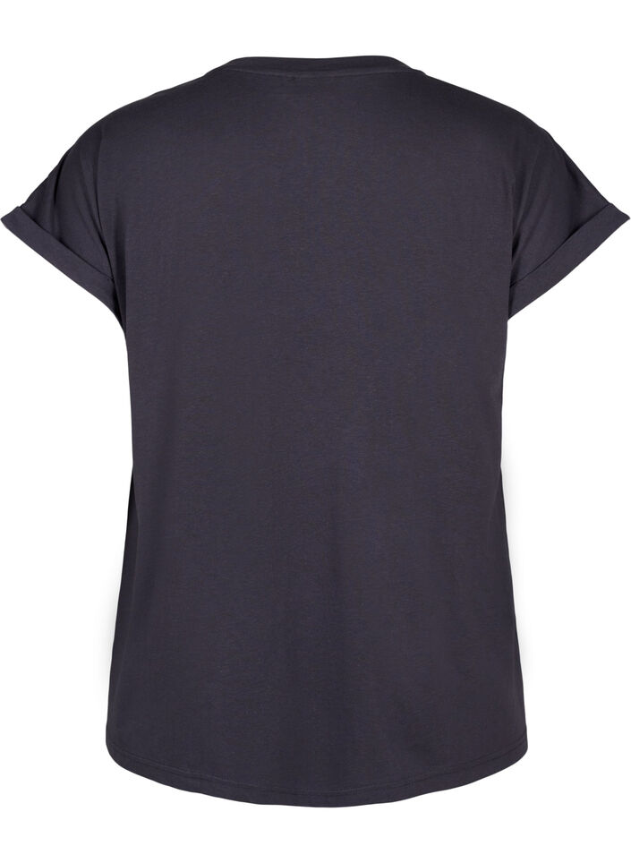 Short sleeve cotton blend T-shirt, Dark Grey, Packshot image number 1