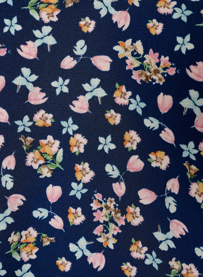 Printed top with v-neck, Blue, Packshot image number 2