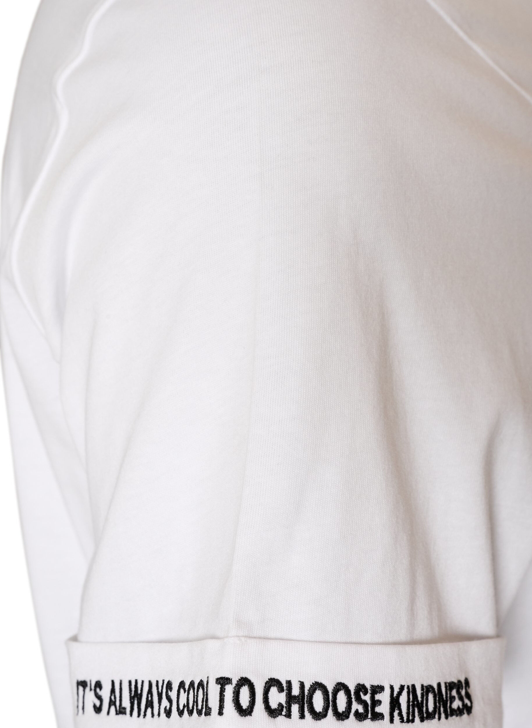 ZizzifashionCotton T-shirt with text embroidery, White, Packshot image number 3