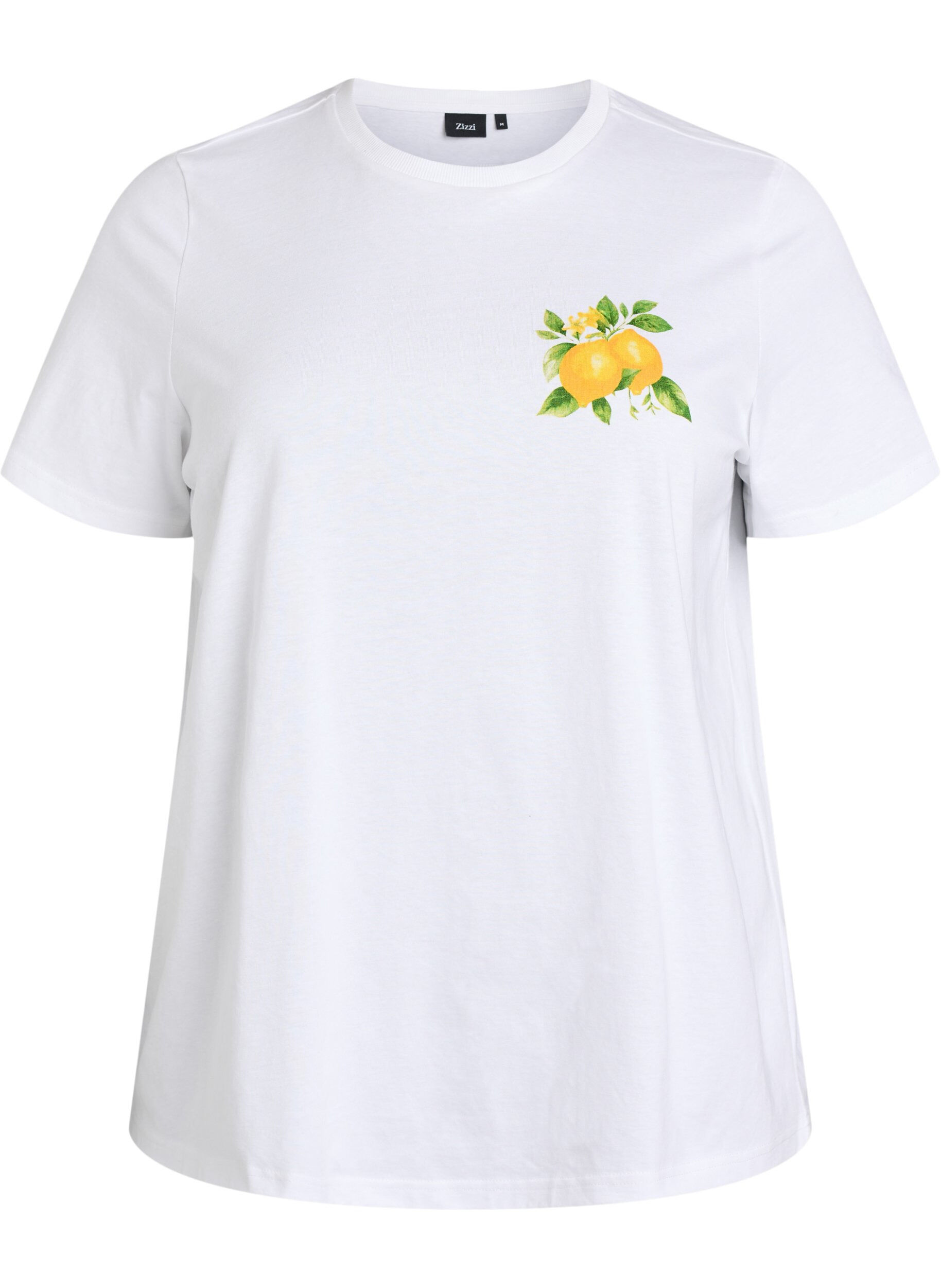 Zizzifashion Organic cotton T-shirt with citrus print, White, Packshot image number 0