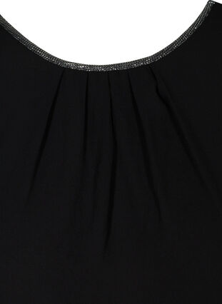 Plain, short-sleeved blouse, Black, Packshot image number 2