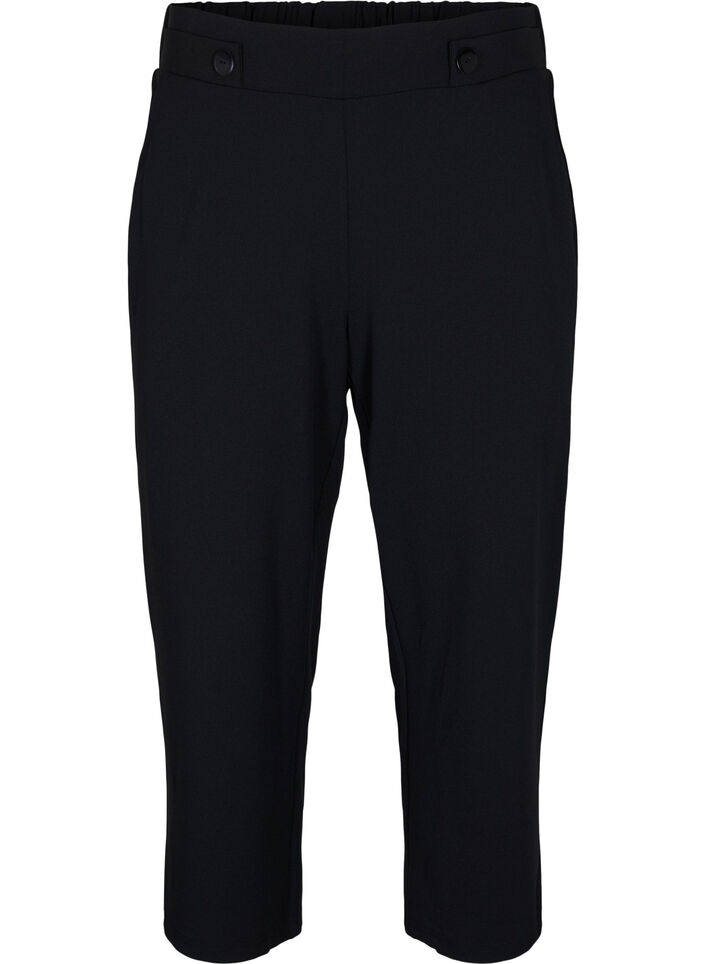 Ankle length trousers with loose fit, Black, Packshot image number 0