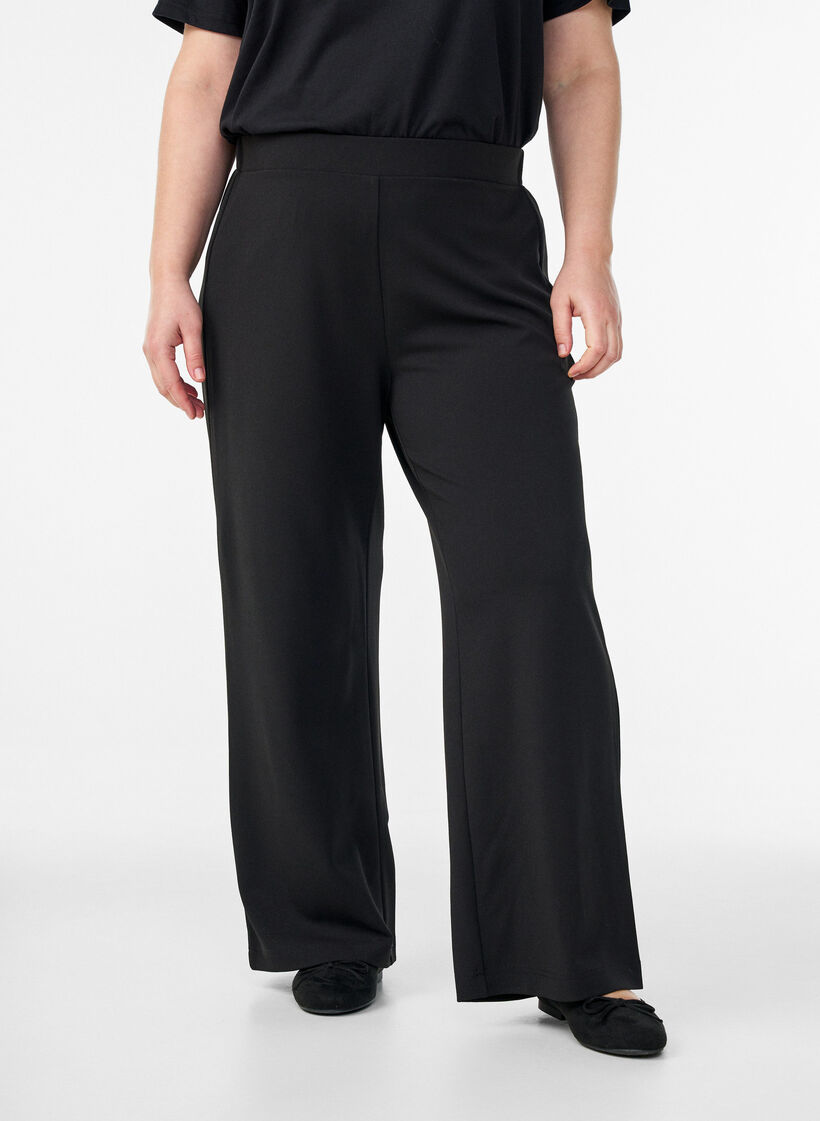 Wide-leg trousers, Black, Model image number 3
