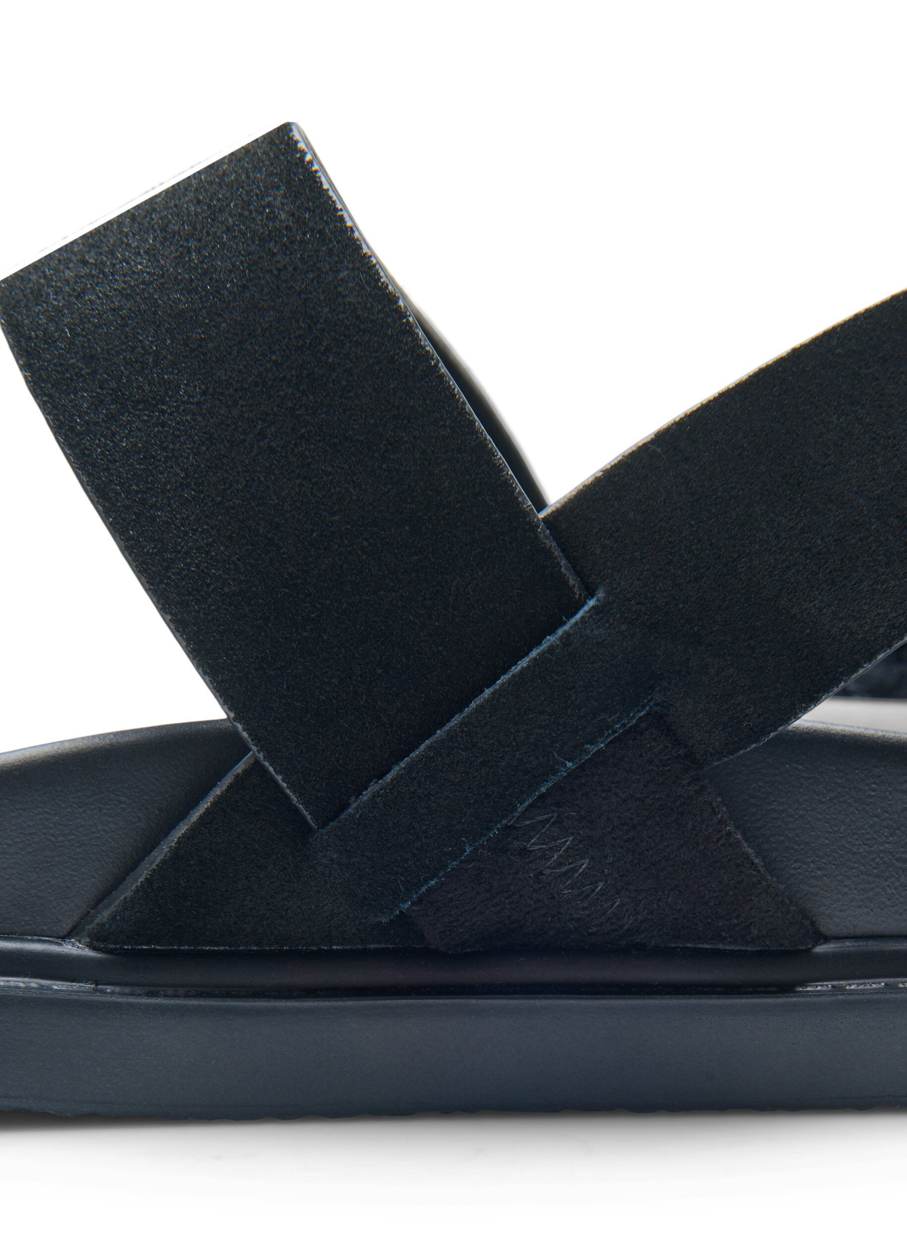 Zizzifashion Wide fit sandal in suede, Black, Packshot image number 4