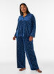 Velour pyjama bottoms with an all-over print, Blue, Model image number 0