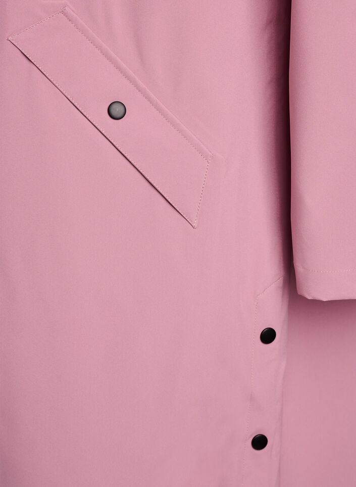 Rain jacket with pockets and a hood, Rose, Packshot