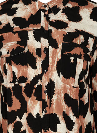 Viscose shirt with leopard print, Black AOP, Packshot image number 2