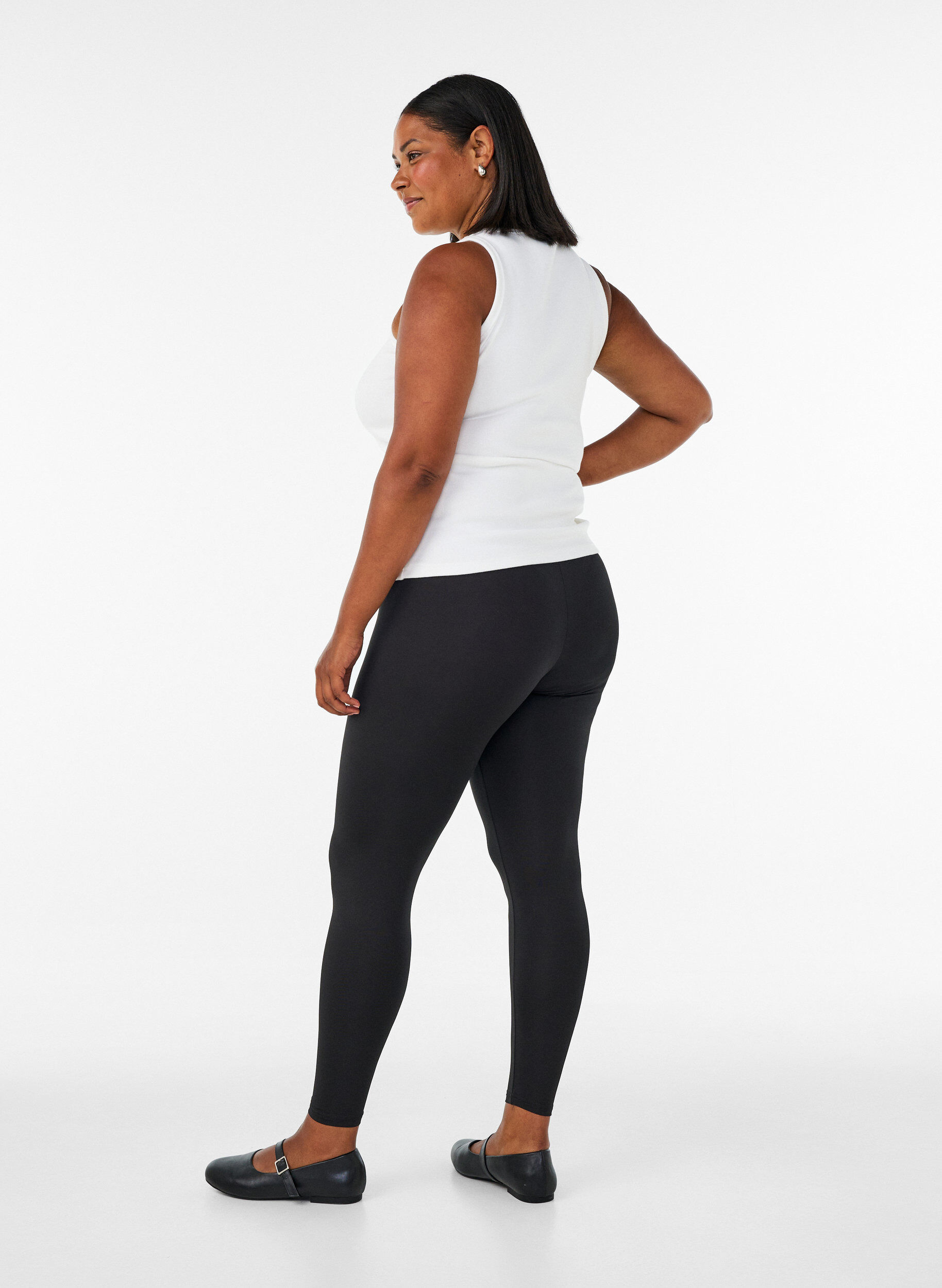 Zizzifashion2-pack basic leggings, Black, Model image number 2