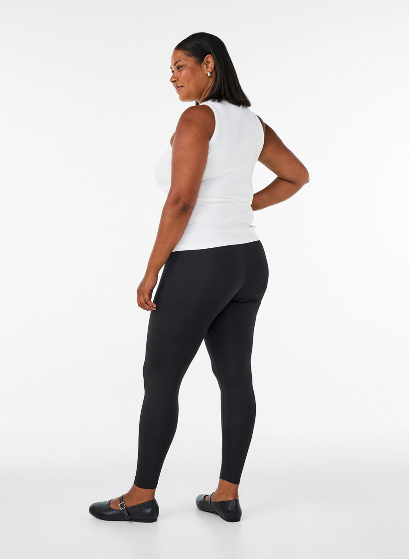 2-pack basic leggings, Black, Model image number 2