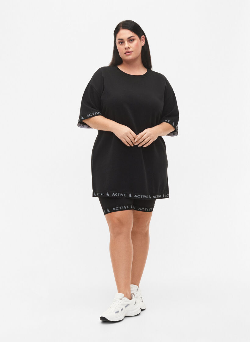 Sweatshirt with 1/2 sleeves, Black, Model image number 2