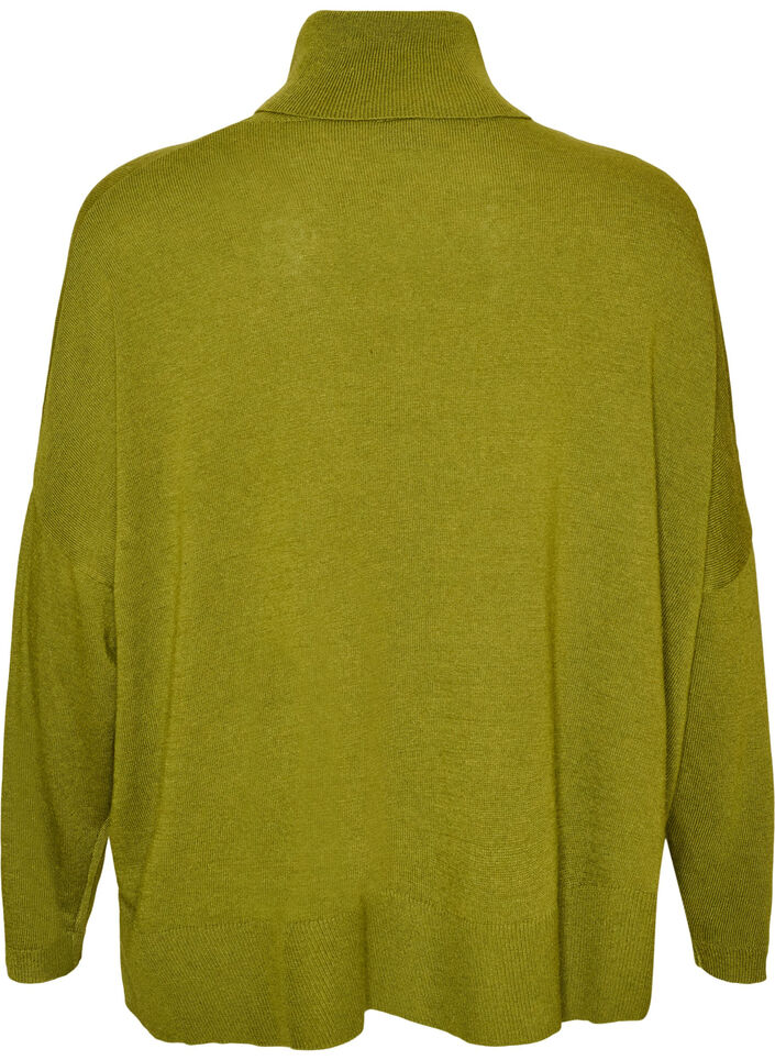 Turtleneck jumper with a loose fit, Green, Packshot image number 1