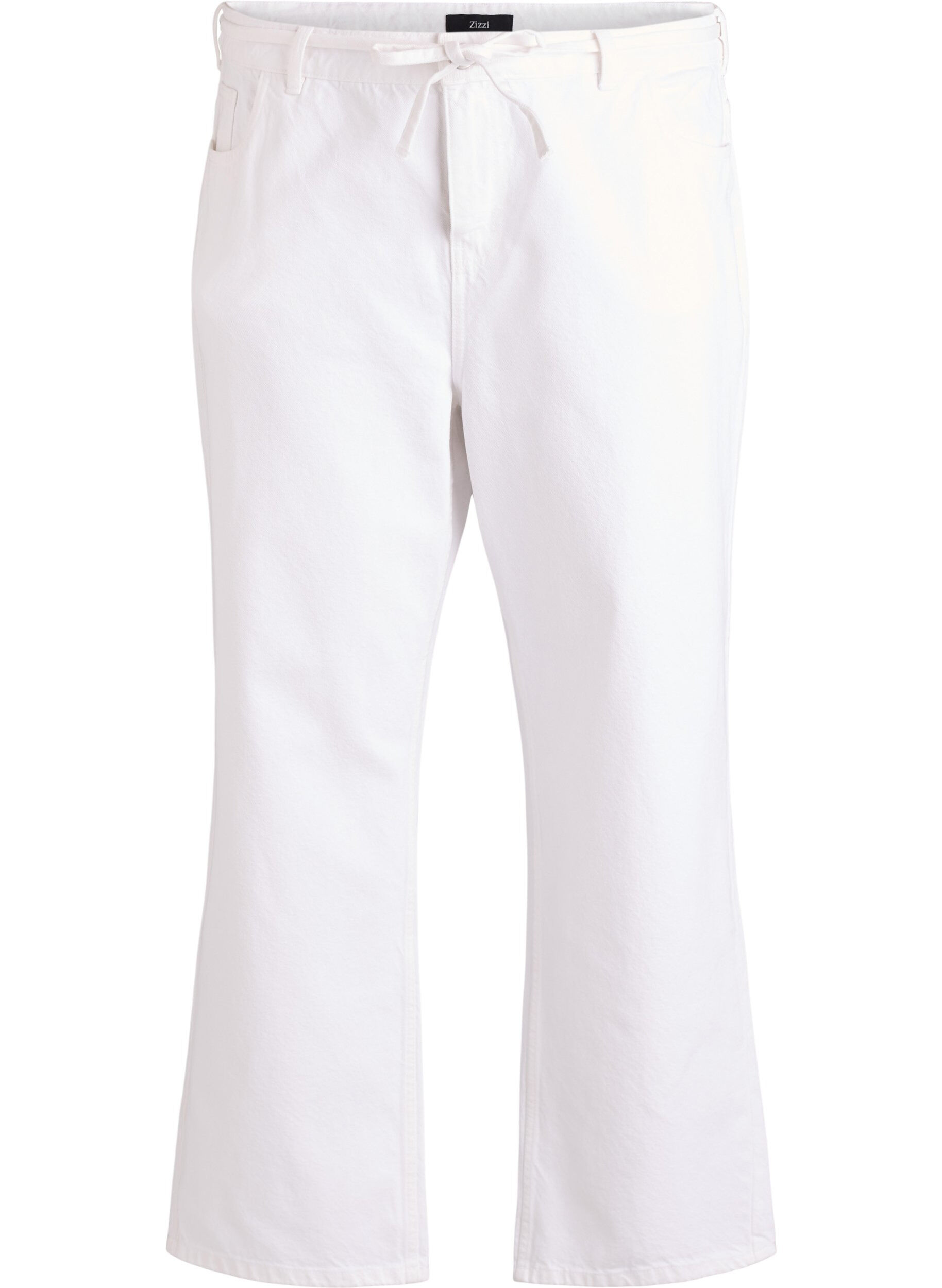 Straight fit jeans with a tie belt