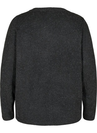 Short melange knitted cardigan with button fastening, Black, Packshot image number 1