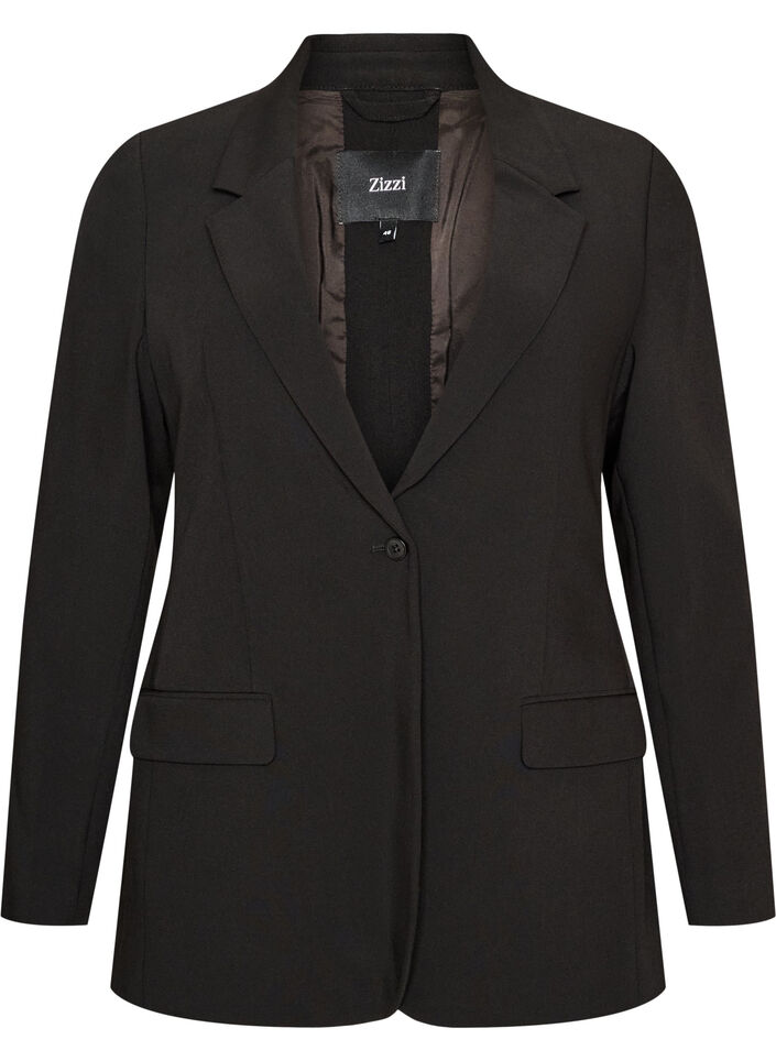 Blazer with back vent and tie detail, Black, Packshot image number 0