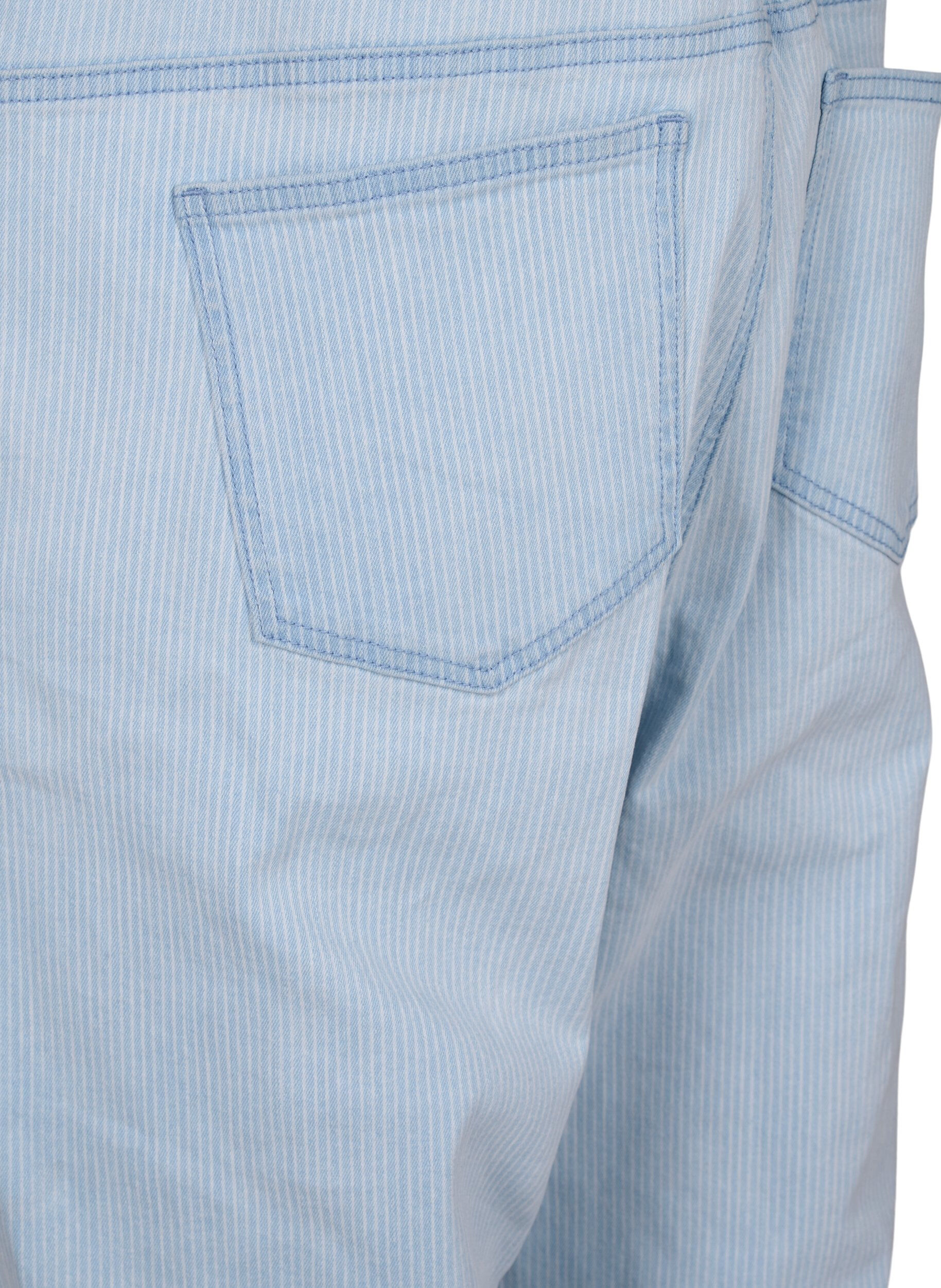 Zizzifashion Striped denim overalls, Light Blue, Packshot image number 4