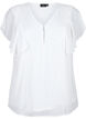 Blouse with dotted texture and short sleeves, Bright White, Packshot image number 0