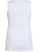 Tank top with lace trim and eyelet embroidery, White, Packshot image number 1