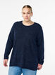 Long-sleeved blouse with texture, Blue, Model image number 0