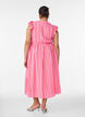 Striped midi dress with an empire cut and ruffles, Pink, Model image number 0
