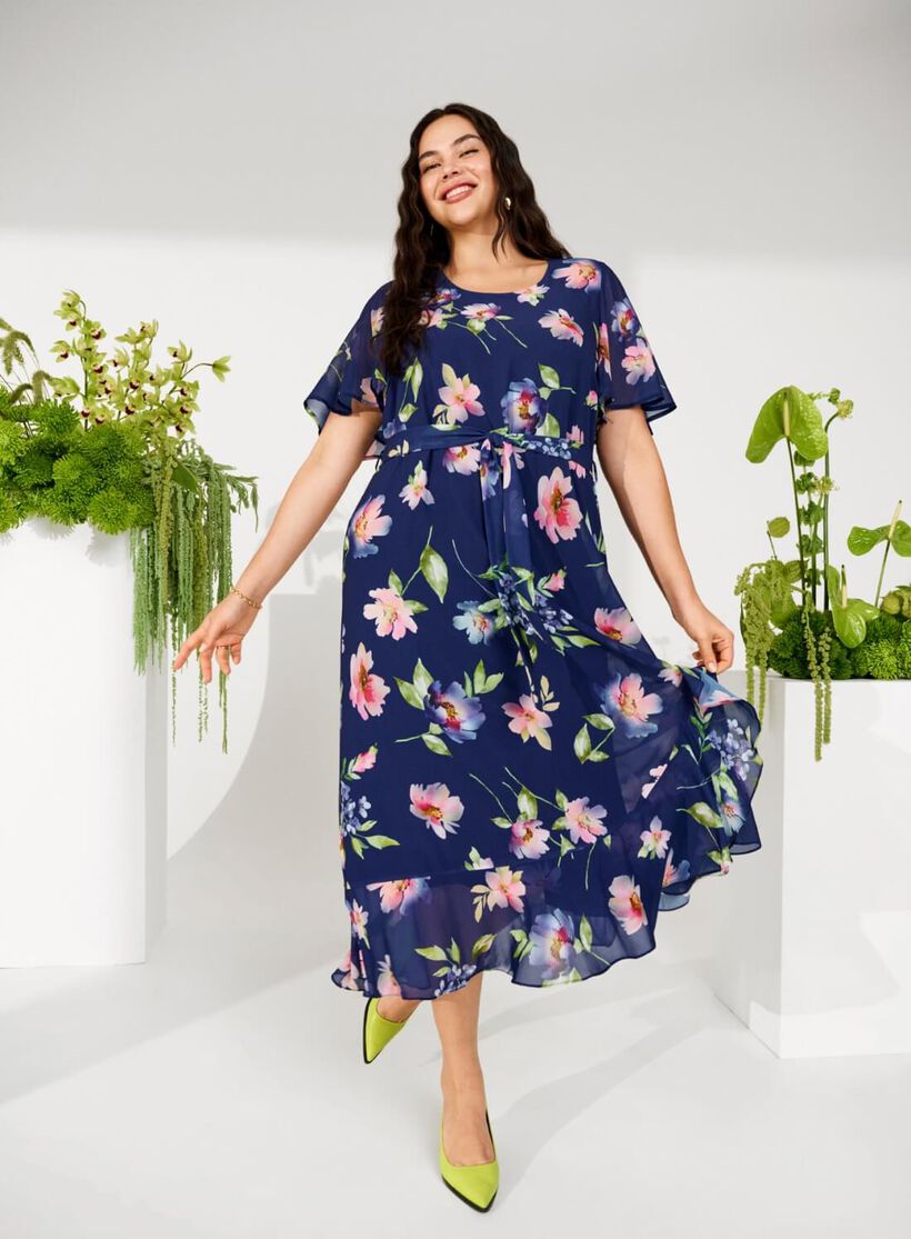 Floral wrap dress, , Model, 1