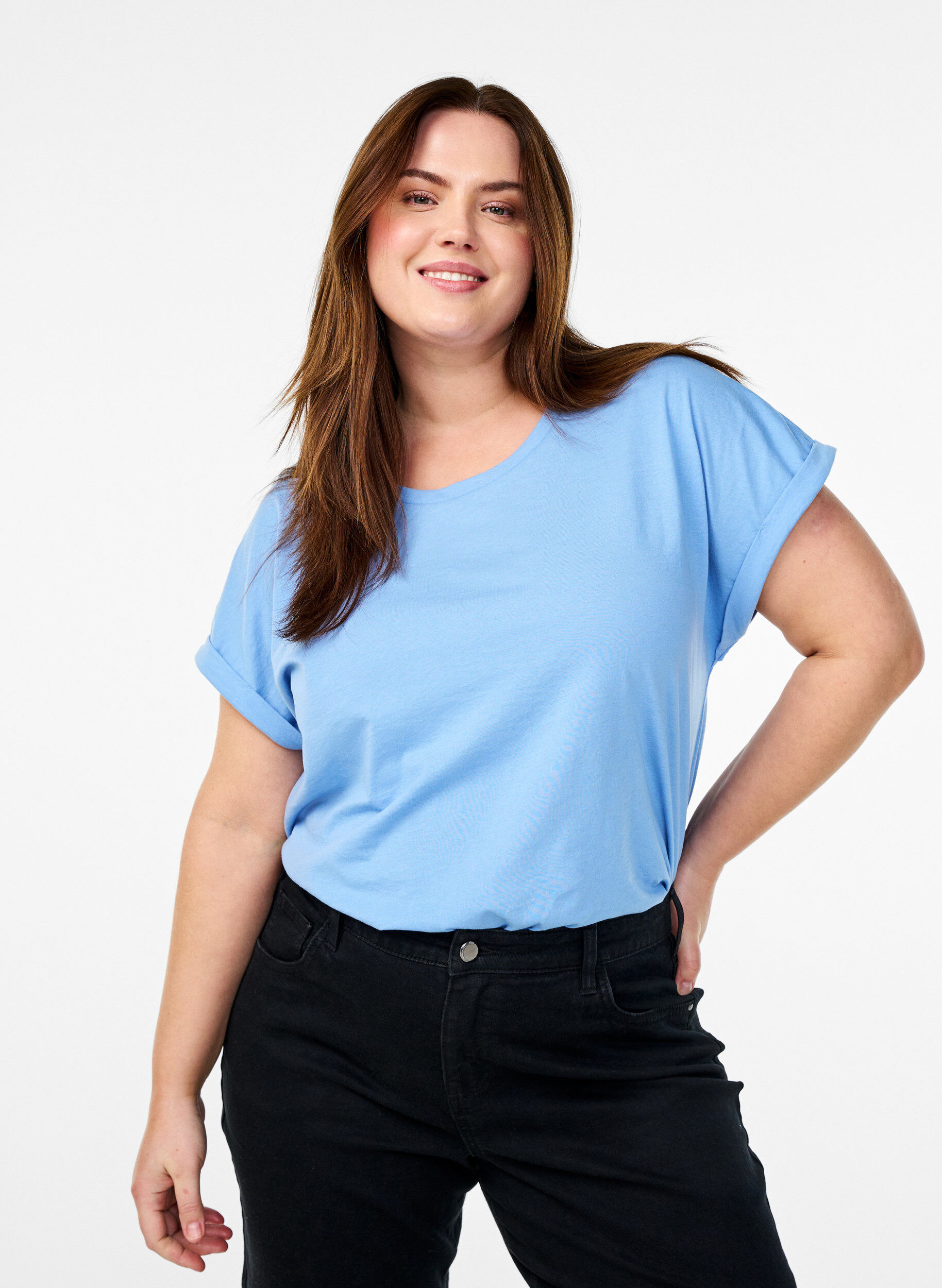 ZizzifashionTwo-pack short sleeve t-shirts, Light Blue, Model image number 0