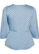Polka dot blouse with tie-fastening and 3/4-sleeves, Light Blue, Packshot image number 1