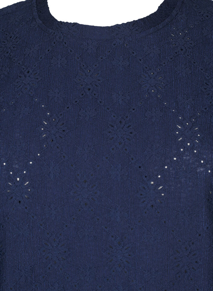 Blouse with short sleeves and floral embroidery, Naval Academy, Packshot image number 2