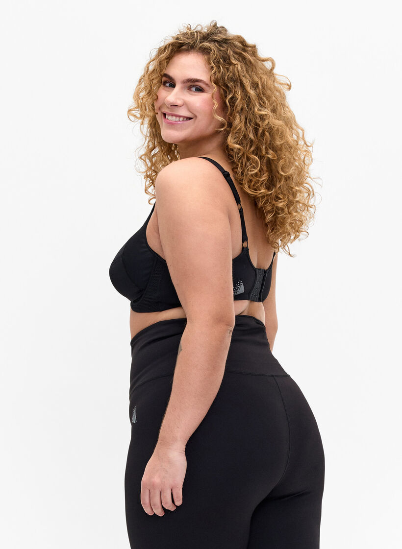 CORE, HIGH SUPPORT WIRE BRA - Sports bra with wire, Black, Model image number 2