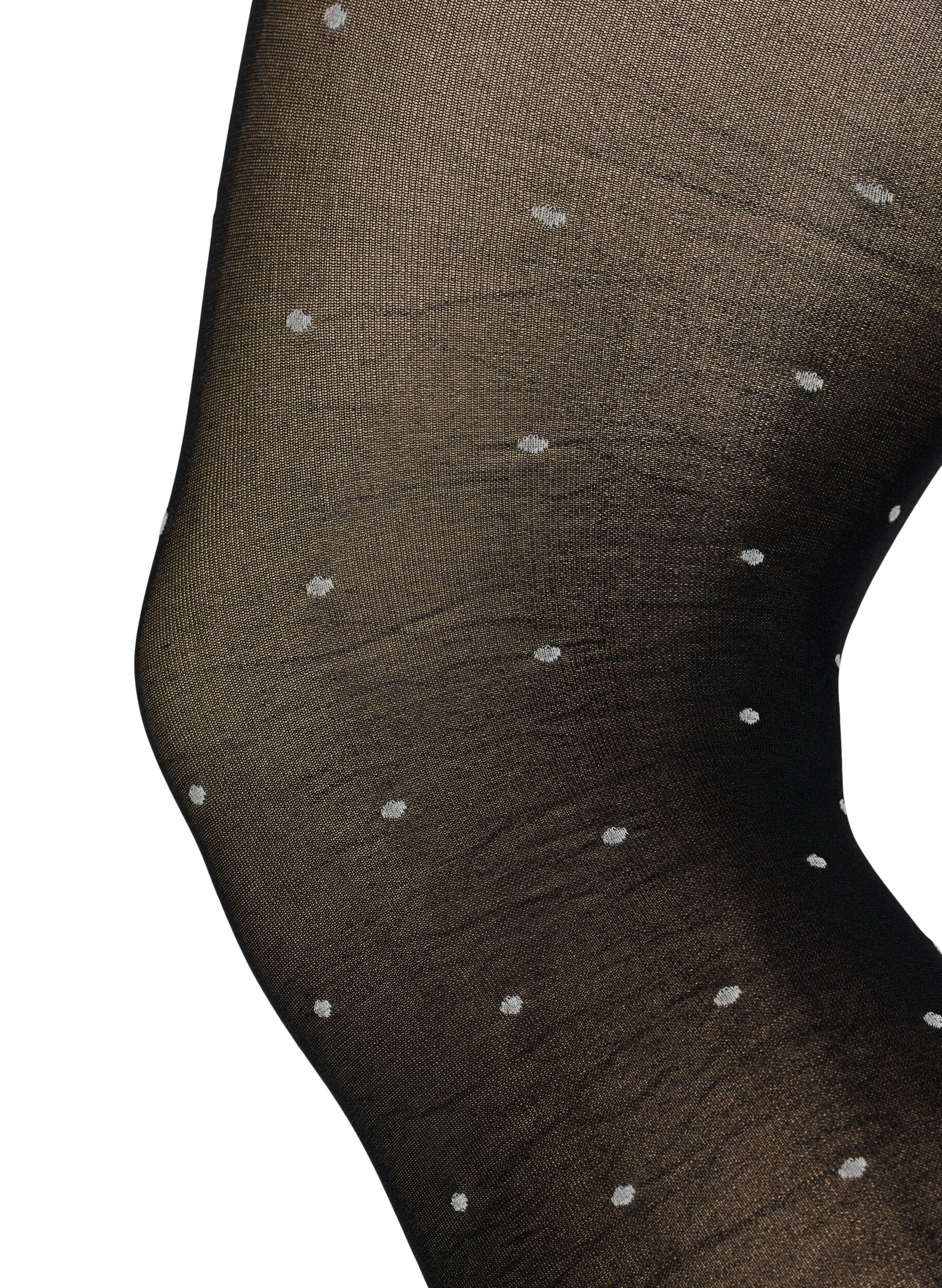 Zizzifashion 70 denier tights with dots, Black w. Dot, Packshot image number 2