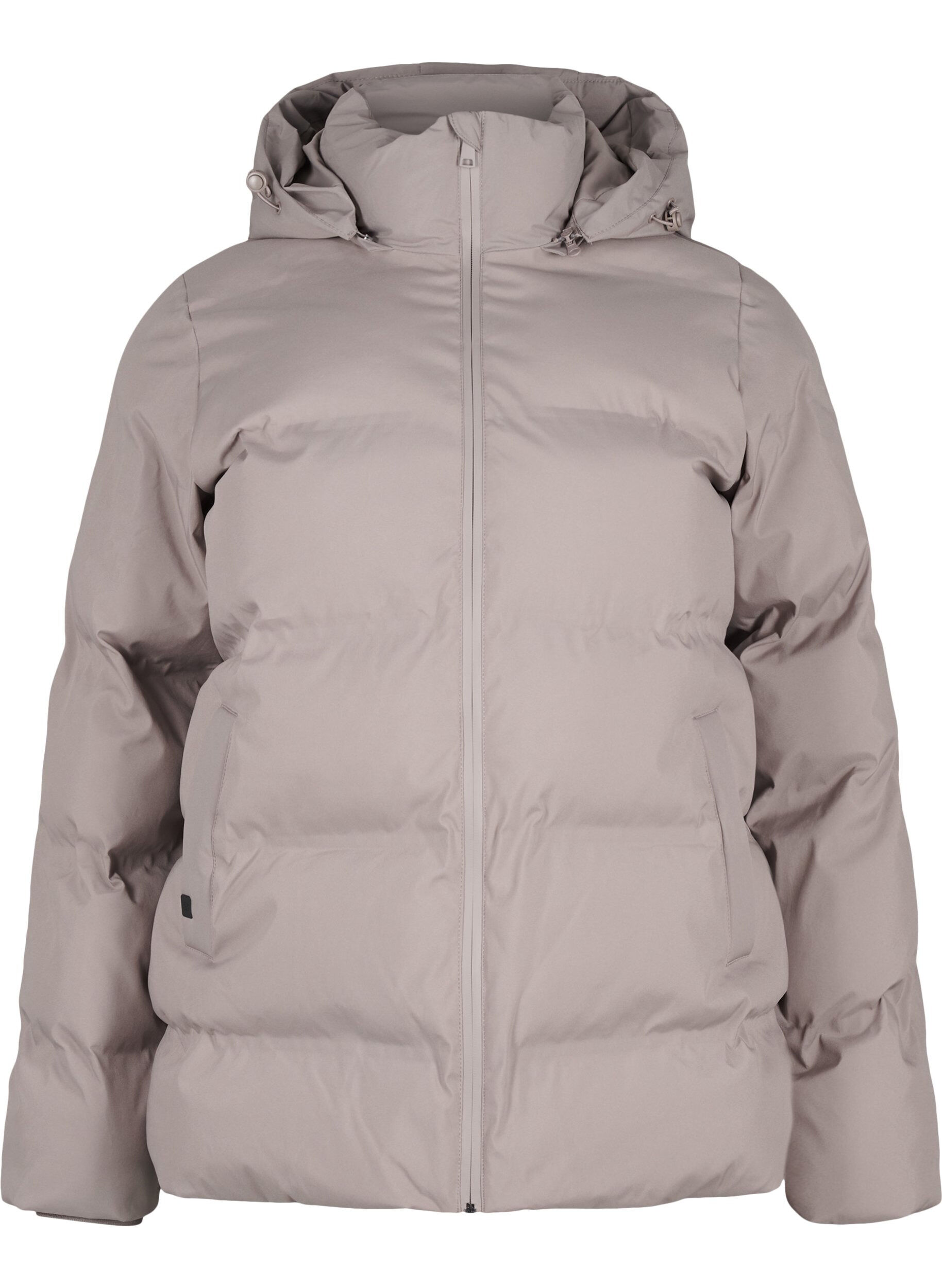 Zizzifashion Short puffer jacket with hood, Beige, Packshot image number 0