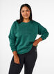 Sweatshirt with terry text, Green, Model image number 0