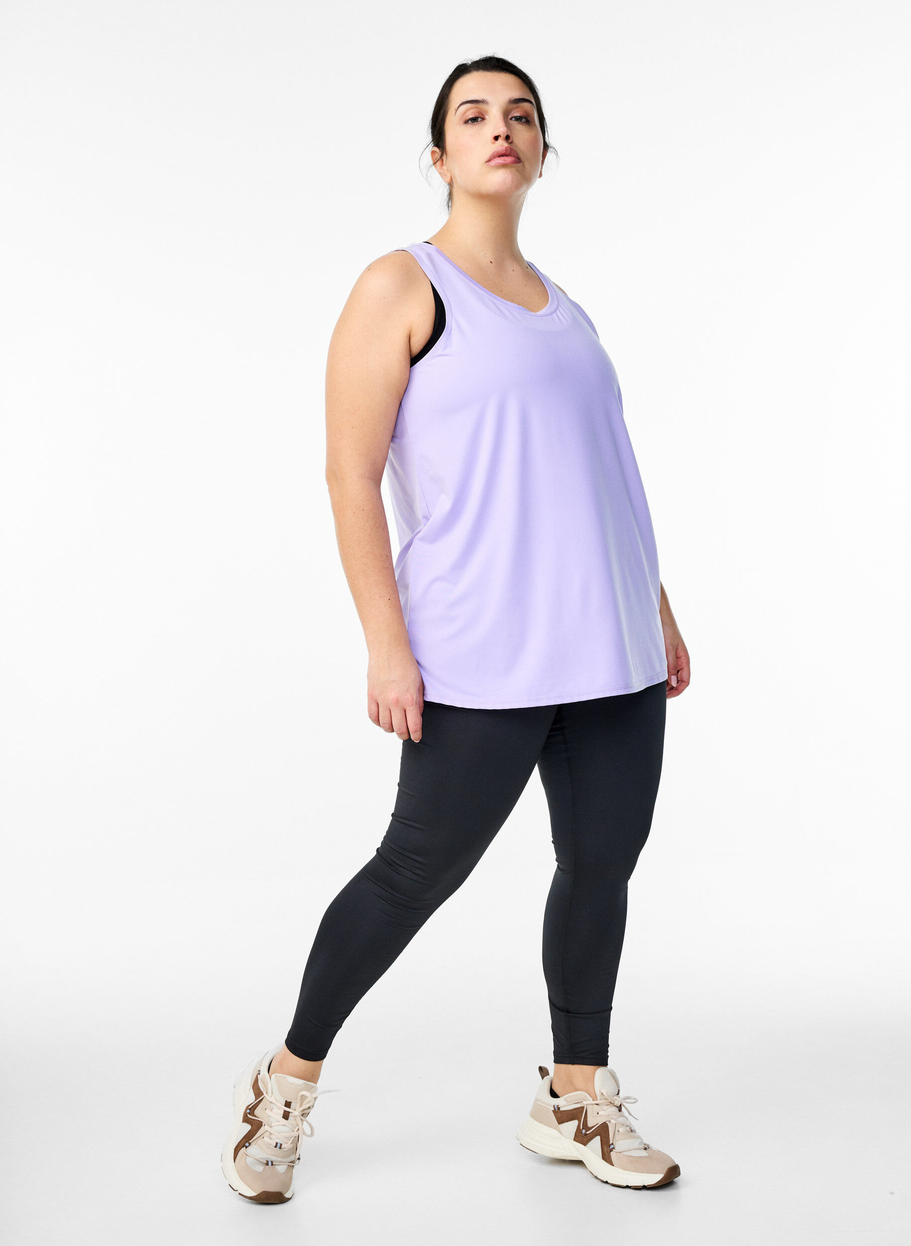 Zizzifashion Solid coloured training top with a round neck, Purple, Model image number 1